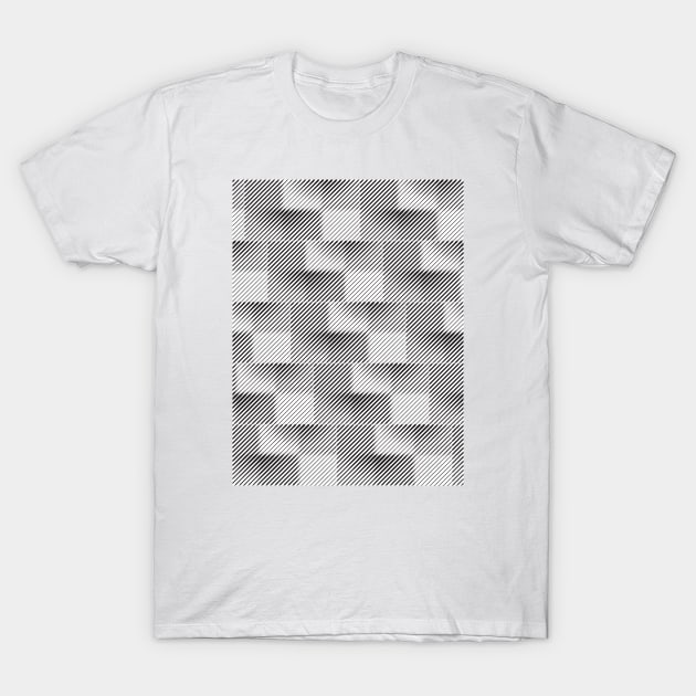 Geometric monochrome pattern T-Shirt by Vilmos Varga